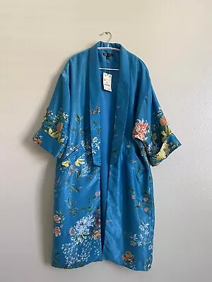 Zara Robe Kimono Jacket One Size M Blue New • $49.99