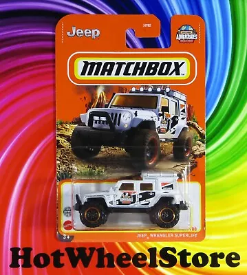 2022 Matchbox   White   JEEP WRANGLER SUPERLIFT    Card #99   MB14-111122 • $2.85