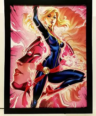 Captain Marvel By J Scott Campbell 9x12 FRAMED Art Print Marvel Comics Poster • $34.95