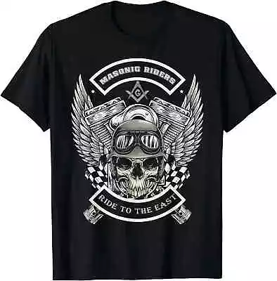 HOT SALE! Masonic Riders Ride To The East Wings Skull Freemason T-Shirt S-5XL • $19.99