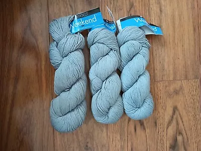 Berroco Weekend Yarn 5977 Gray 100g 205yd Ea Lot Of 3 Acrylic Cotton 4.5 Sts=1  • $20