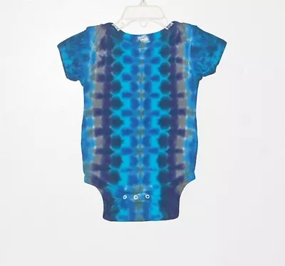 Baby TIE DYE Blue DNA Tye Die Infant Creeper Hippie NB 6 12 18 24 Month Art Gift • $37.61