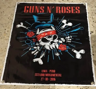 £32.21 • Buy Guns & Roses Band Tour Concert Canvas Banner Bandanna Cap Skull Poster Sign