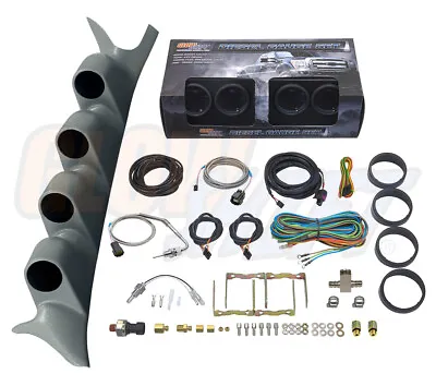 GlowShift T7 4 Gauge Diesel Set + Gray Pod For 99-07 Ford Super Duty Powerstroke • $399.99