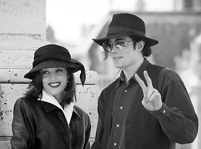 Lisa Marie Presley & Michael Jackson Old Picture Photo Print 8.5 X11  • $13