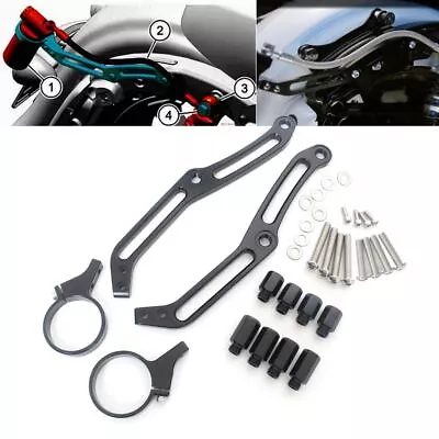 Motorcycle Remote Reservoir Shocks Bracket Mount Clamp For Harley Touring Glide • $96.81