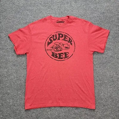 Dodge Super Bee Mens Tshirt Muscle Car Racing Graphic Logo Casual Red Sz Large • $11.50