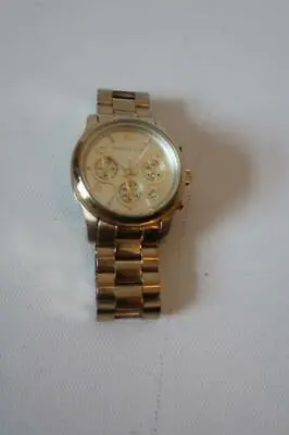 Womens Michael Kors Mk5055 Gold Stainless Steel 10-atm Wristwatch * • $24.99