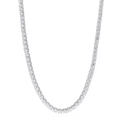 $90.99 • Buy Real 925 Sterling Silver 3mm 4mm 5mm Round Cut CZ Tennis Chain Necklace 16-30''