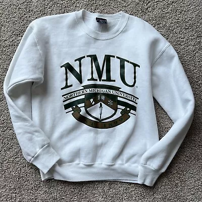 Vintage NMU Northern Michigan University Crew Neck Sweatshirt Sweater Medium • $11.86