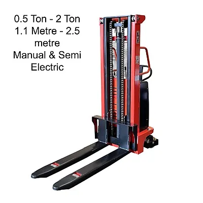 Manual / Semi Electric Hydraulic Lifting Pallet Stacker WarehouseTruck 0.5T - 2T • £850