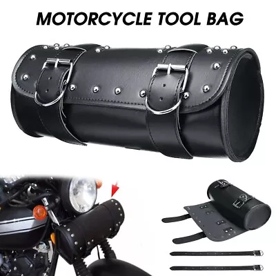 12'' Motorcycle Tool Bag Front Fork Handlebar Saddlebag Leather Storage Pouch • $14.99