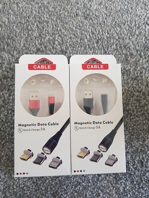 £3.99 • Buy 3 In 1 Magnetic USB Cable Charging Charger Fast Sync Phone Type-C Micro & IOS