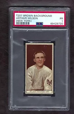 1912 T207 Brown Back Tobacco Card Arthur Wilson (New York) PSA 1 • $59.95