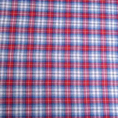 Classic Shirting Madras Plaid Crisp Red White & Blue Cotton Per 1/2 Yd Or BTY • $5.50