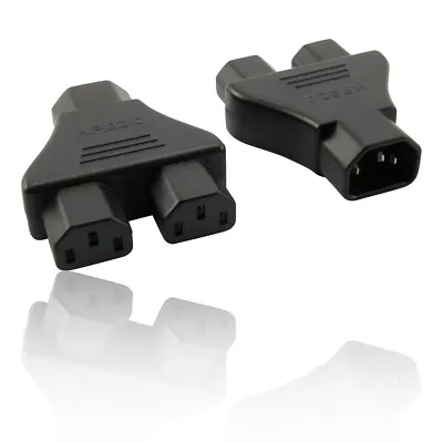 Computer PSU Kettle Lead Y Splitter Cable Adapter IEC C14 To 2 X IEC C13  • £6.74