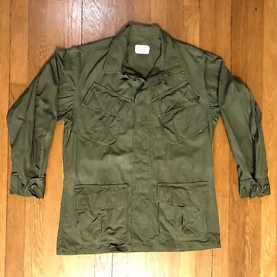 Late Vietnam Era US Army USGI OD Green Ripstop Jungle Fatigue Shirt SM-SHRT • $88