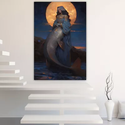 Mermaid Canvas Painting Wall Art Posters Landscape Canvas Print Picture • $19