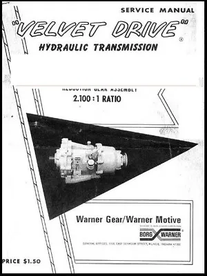 Service Manual Fits Velvet Drive Hydraulic Transmission • $19.97