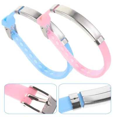 2 Pcs Wristband Anti Lost Silicone Jelly Bracelets Outdoor Child Toddler • £6.75