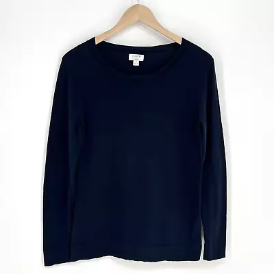 J. Crew Women’s Teddie Crew Neck Sweater Size S Navy Blue Cotton Long Sleeve • $21.78