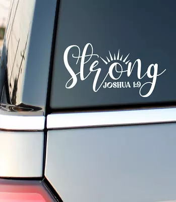 Vinyl Car Laptop Luggage Vehicle Decal - Christian Bible Quote - 'Strong' • $6