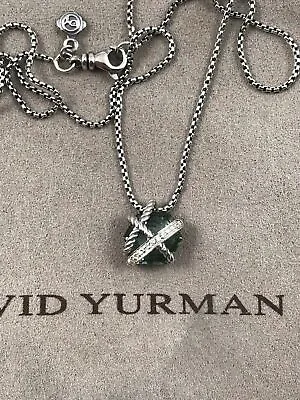 David Yurman Cable Wrap Prasiolite & Diamonds Necklace 16 -17  • $349