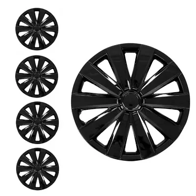 PREMIUM 16  SET OF 4 ABS Hubcaps Snap On Full Wheel Cover Guard Black Fits Volvo • $99.99