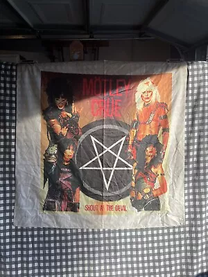 Vintage 1984 Motley Crue Shout At The Devil Tapestry Poster Banner Huge Flag • $135