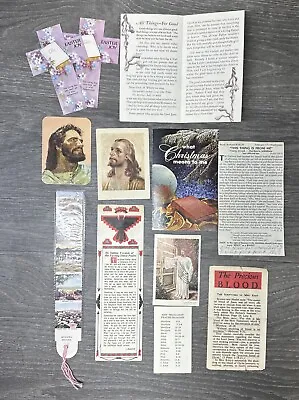 Vintage Religious Lot Of Bible Bookmarks Crosses Tracks Scripture Inserts • $10.45