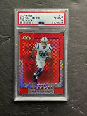 2006 Topps Finest Marvin Harrison Red XFractor /250 #15 Colts PSA 10 • $8.50