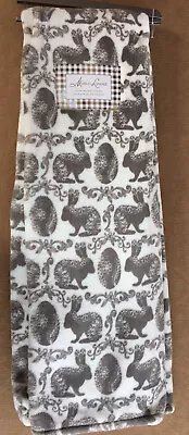 NWT Marlo Lorenz  Bunny Scroll/Eggs Loft Fleece Decorative Throw • 50 X70” • $59.99