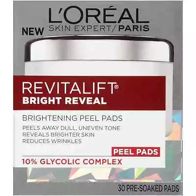 Loreal Revitalift Bright Reveal Brightening Peel Pads 30 Count New!! • $13.99