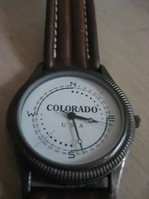 Colorado Watch Genuine Leather Band - Compass Look Face • $45
