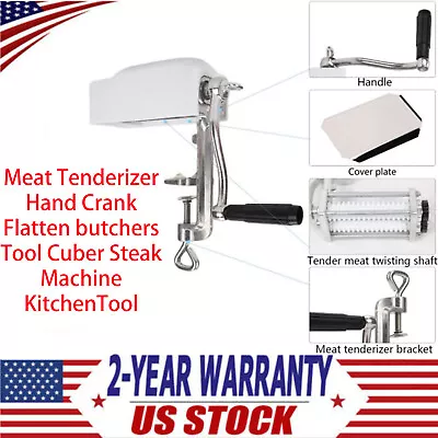 Meat Tenderizer Hand Crank Flatten Butchers Tool Cuber Steak Machine KitchenTool • $48