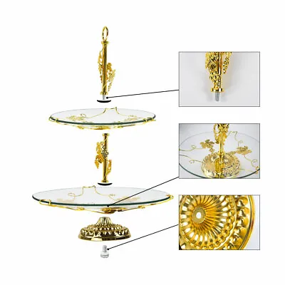 2 Tier Cupcake Stand Tray Dessert Fruit Plate Wedding Party Display Tower Holder • $13.31