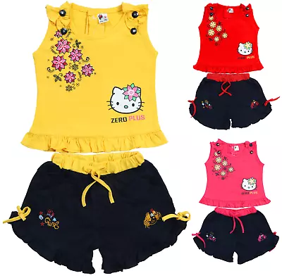 Baby Kids Girls Toddlers Summer Soft Short Sleeve Tank Top And Shorts Set • $23.98