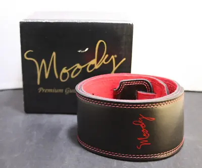 Moody 2.5” Inch Adjustable Black And Red Suede Backed Guitar Strap LOOK! • $99.95