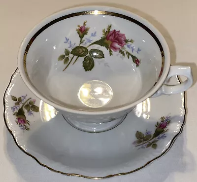 Vintage Occupied Japan Ucagco China Teacup & Saucer Floral Rose • $13.27