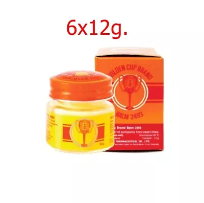 6x12g. Golden Cup Balm Original Herbal Aroma RelaxingThai Balm Massage • $39.89