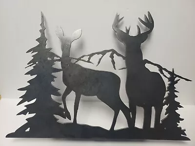 Deer /mountain/ Tree Mailbox  Fence  Railing Topper Metal Art  • $30