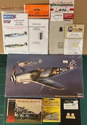 1/48 Hasegawa Messerschmitt Bf-109K-4(JT63) W/ Super Detail FM Set & 6 More Sets • $50.89