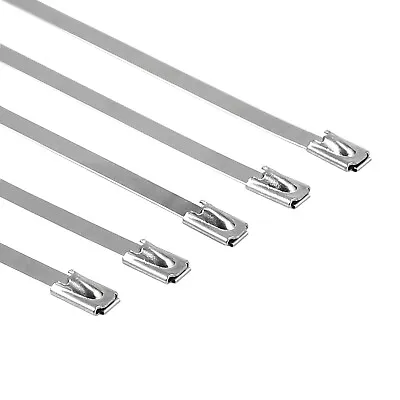 25x Stainless Steel Metal Cable Ties Zip Wrap Exhaust Heat Straps Marine Grade • £4.49