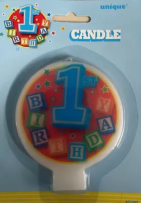 1st Birthday Party Supplies Colourful Birthday Blocks Candle Decoration (1 Pc) • $7.50