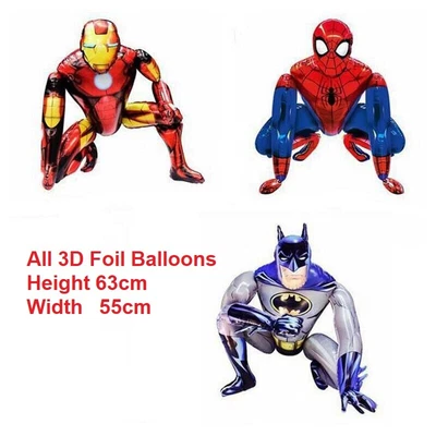 £4.99 • Buy 3D BATMAN - 3D SPIDERMAN- IRON MAN Foil Balloons Kids Birthday Party Decoration