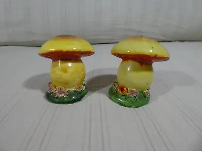 Rare Vintage Ceramic Mushroom Salt & Pepper Shakers W/ Spaghetti Japan • $12.99