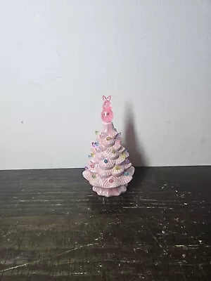 Lighted Ceramic Easter Tree 7  Spring Decor Pink Egg Retro Vintage Style Xmas • $29