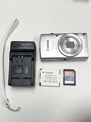 AS/IS LENS ISSUE** Canon PowerShot ELPH 180 8x Zoom Digital Camera Silver • $99.99