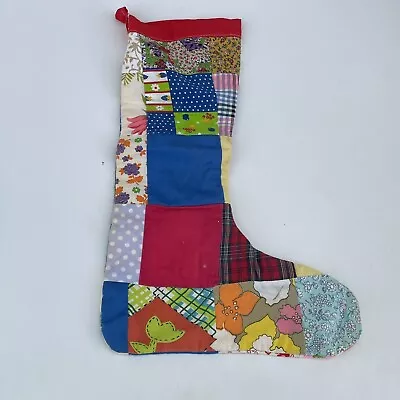 Vintage Christmas Stocking Homemade Grandma Patchwork • $11.99