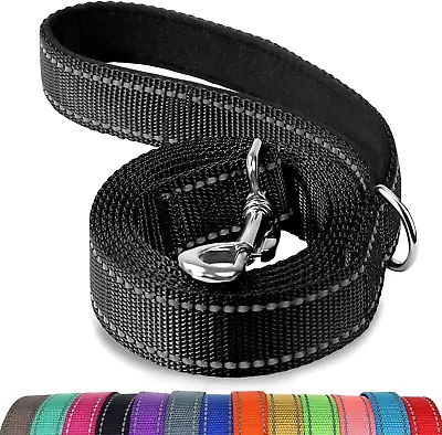 Double-Sided Reflective Dog Leash 6 FT/5 FT/4 FT Padded Handle Nylon Dogs Leas • $11.83